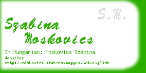 szabina moskovics business card